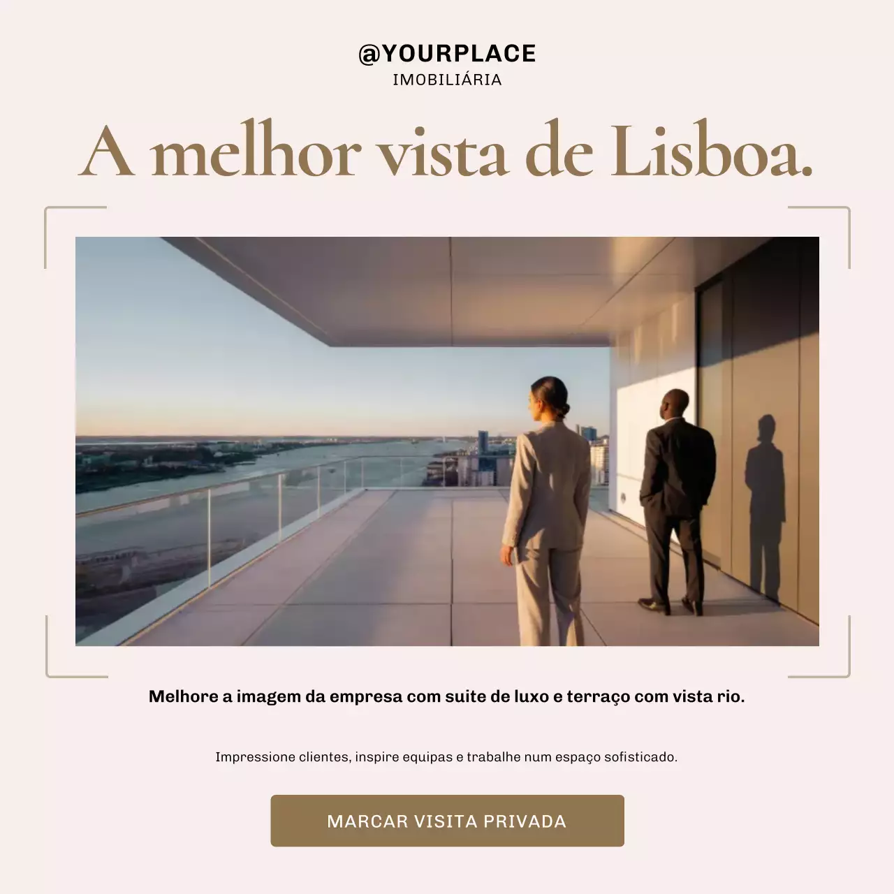 Postagem de promoção imobiliária moderna bege no Instagram