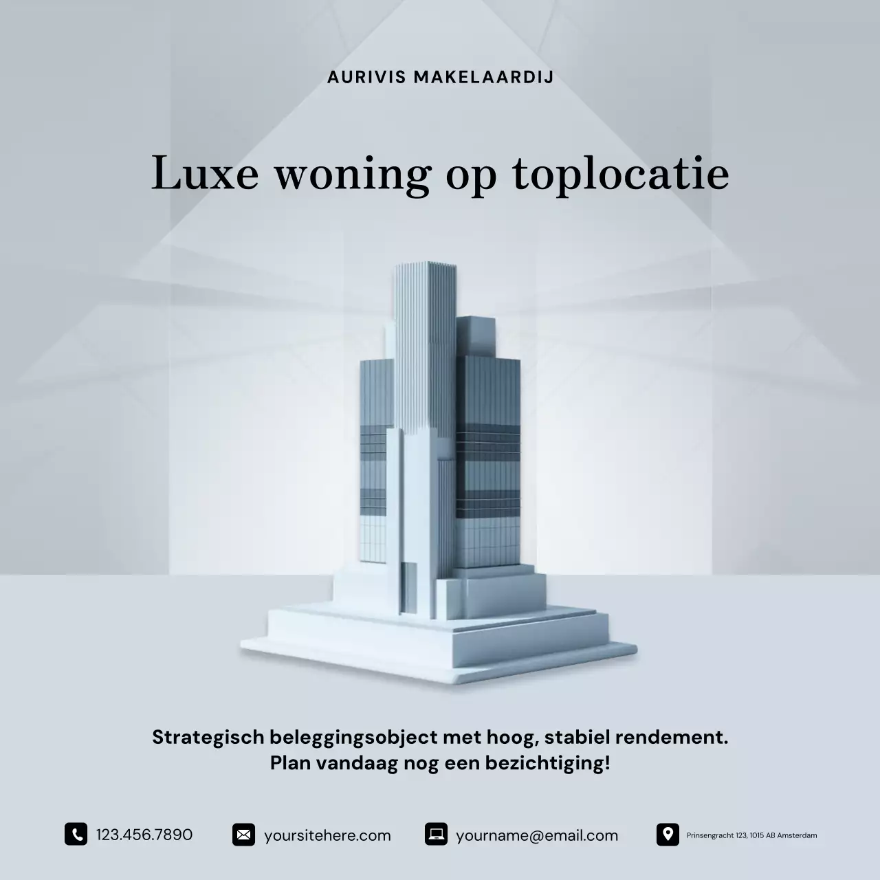 Instagram-bericht over de promotie van Grey Modern Real Estate