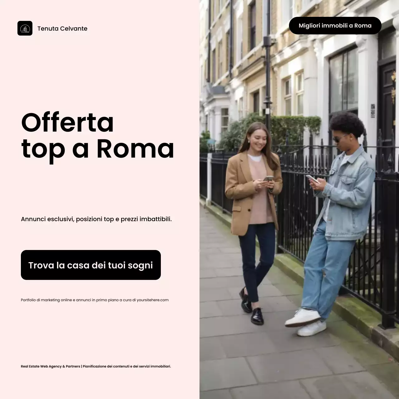 Pubblicità immobiliare moderna beige