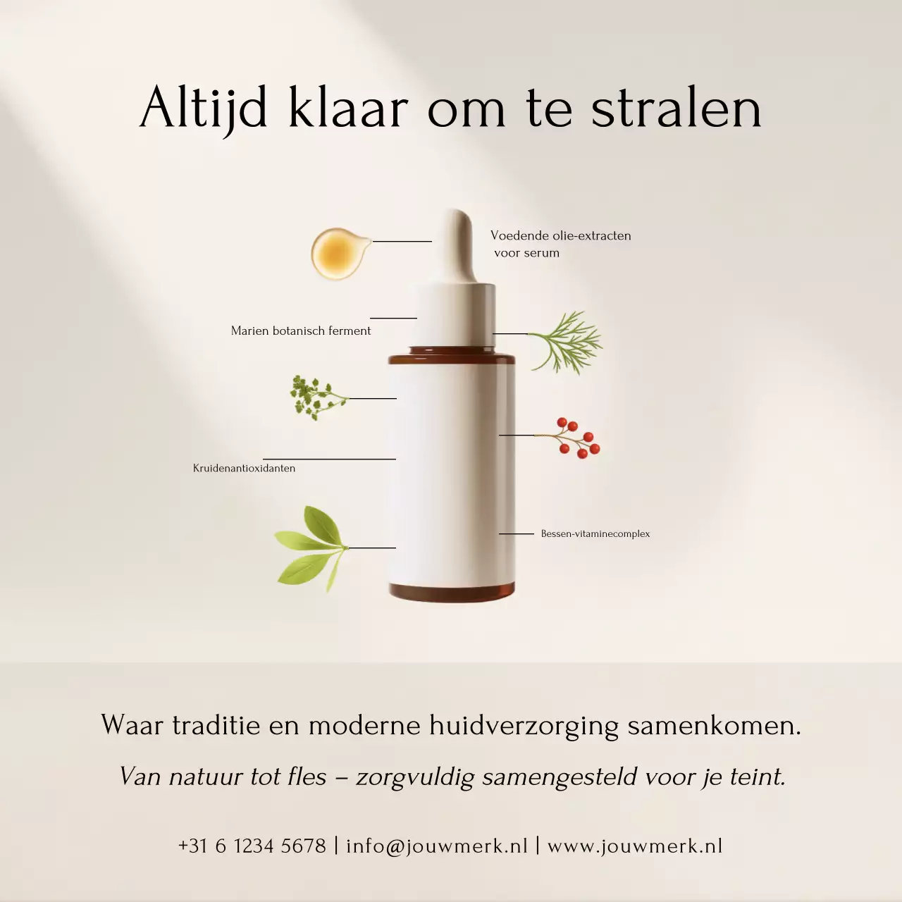 beige moderne huidverzorgingspromotie