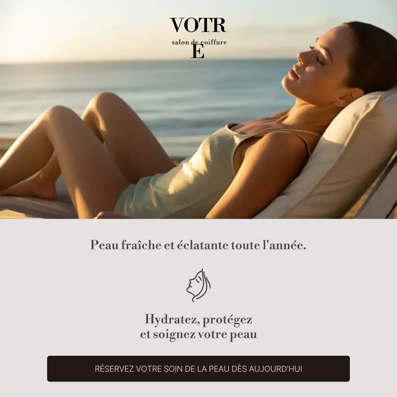 promotion de soins de la peau beiges et élégants