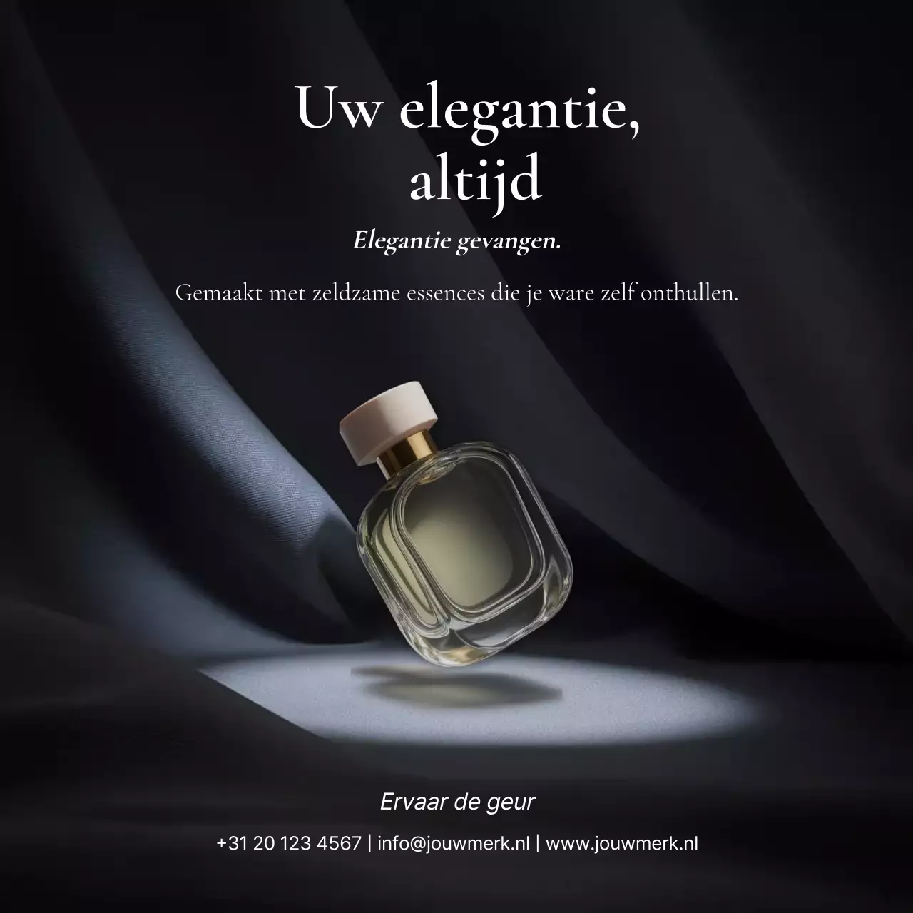 zwarte elegante geurreclame