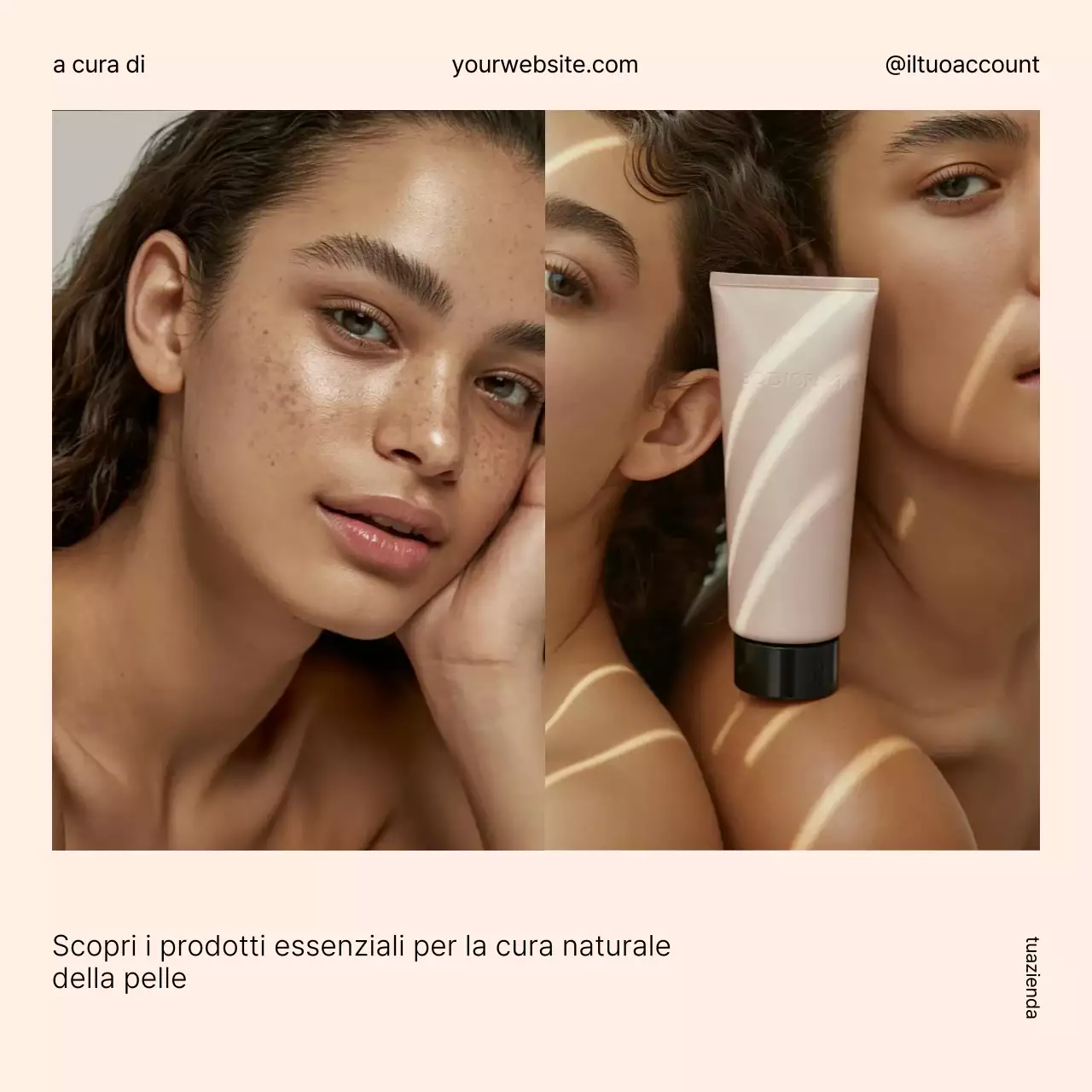 pubblicità di prodotti per la cura della pelle eleganti beige