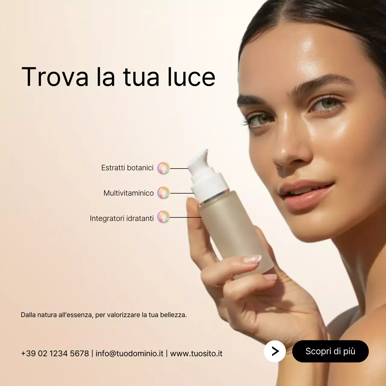 pubblicità di prodotti per la cura della pelle moderni beige