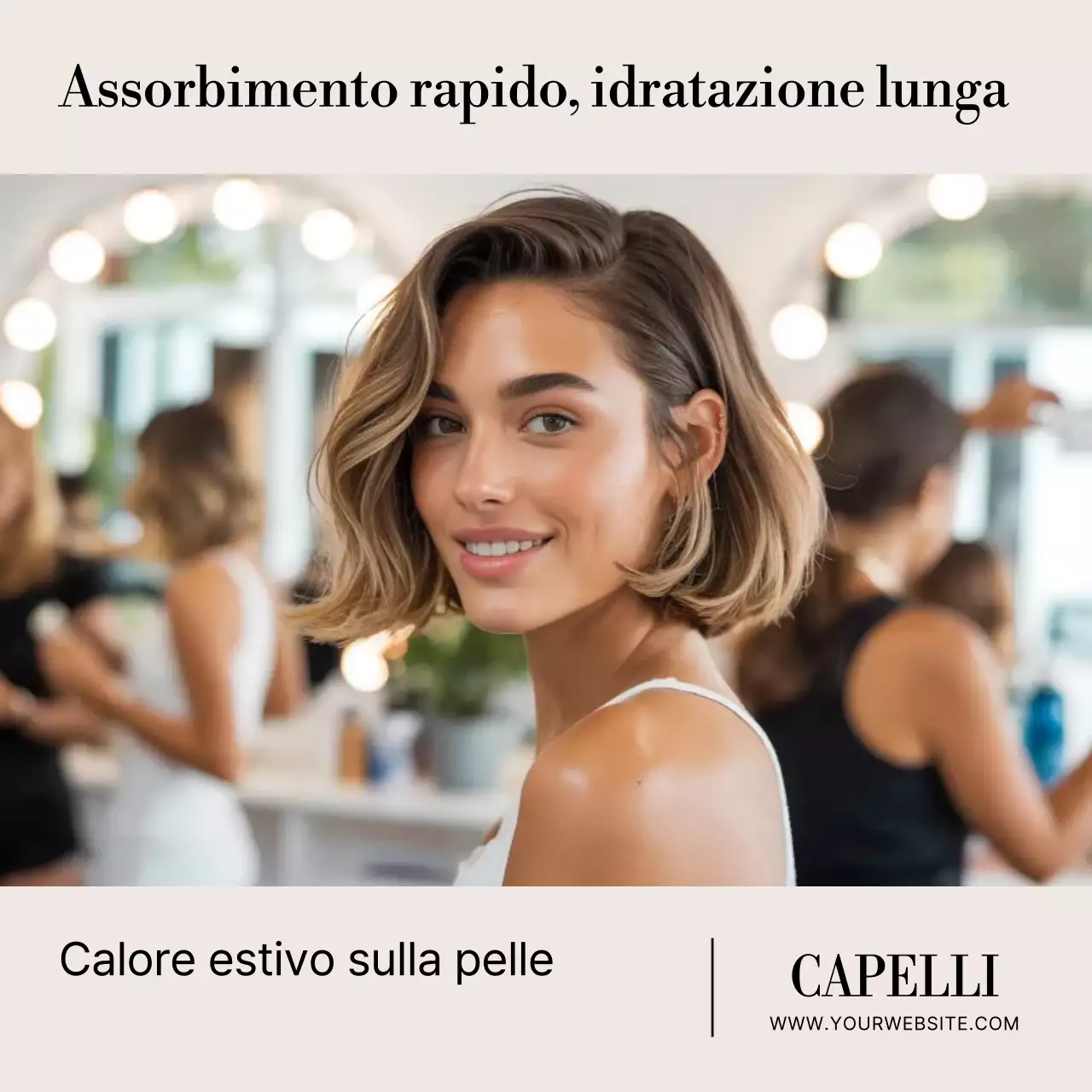 pubblicità di prodotti per la cura della pelle moderni beige