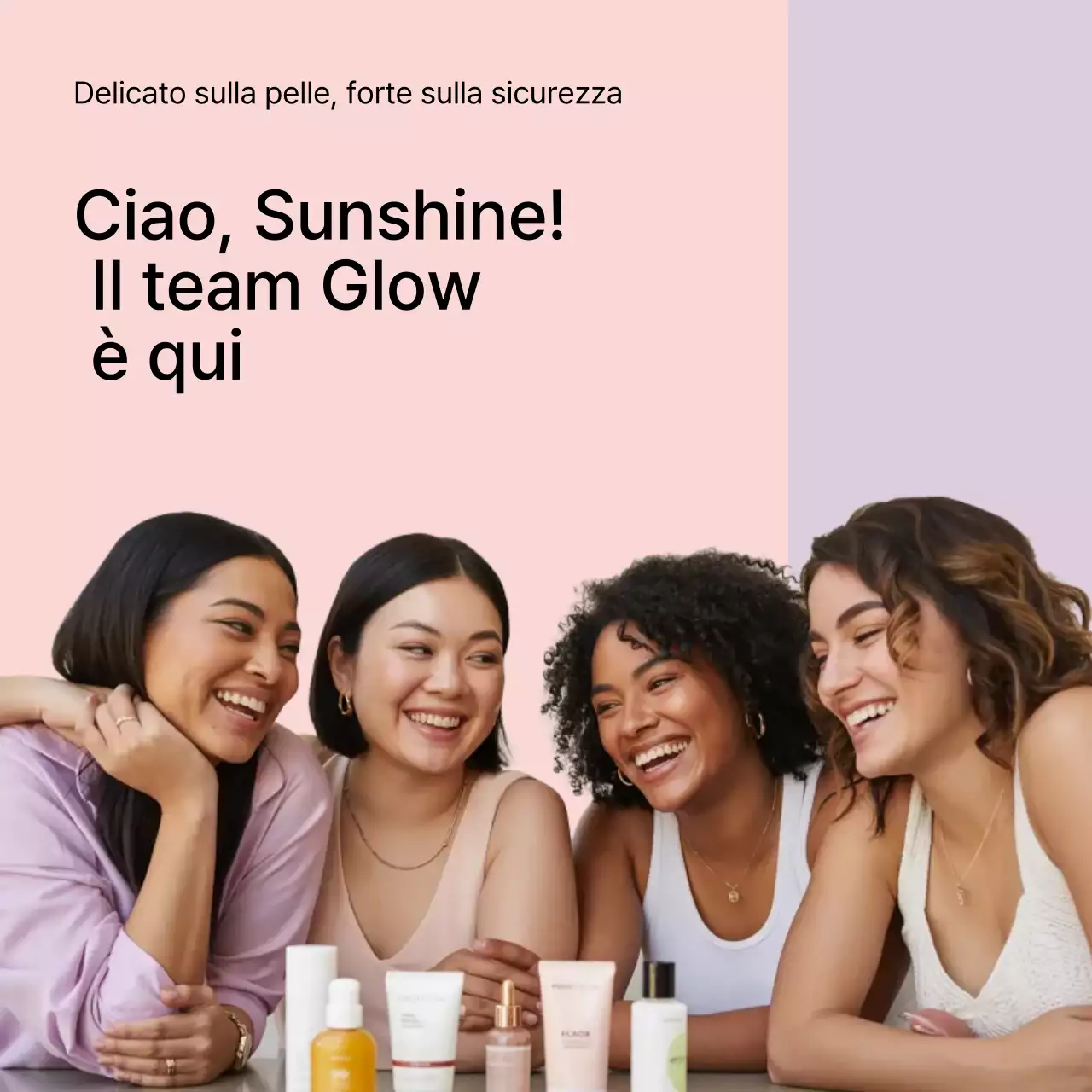 promozione della cura della pelle moderna rosa