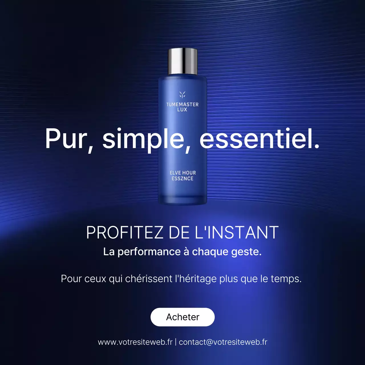 publicité moderne bleue pour les soins de la peau