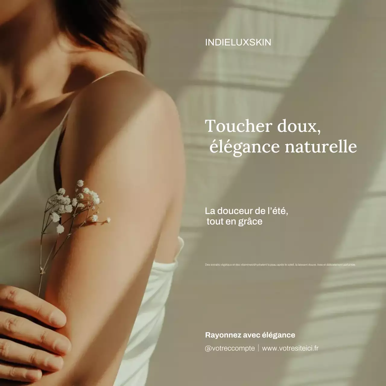 Publicité Instagram pour des soins de la peau beiges et élégants