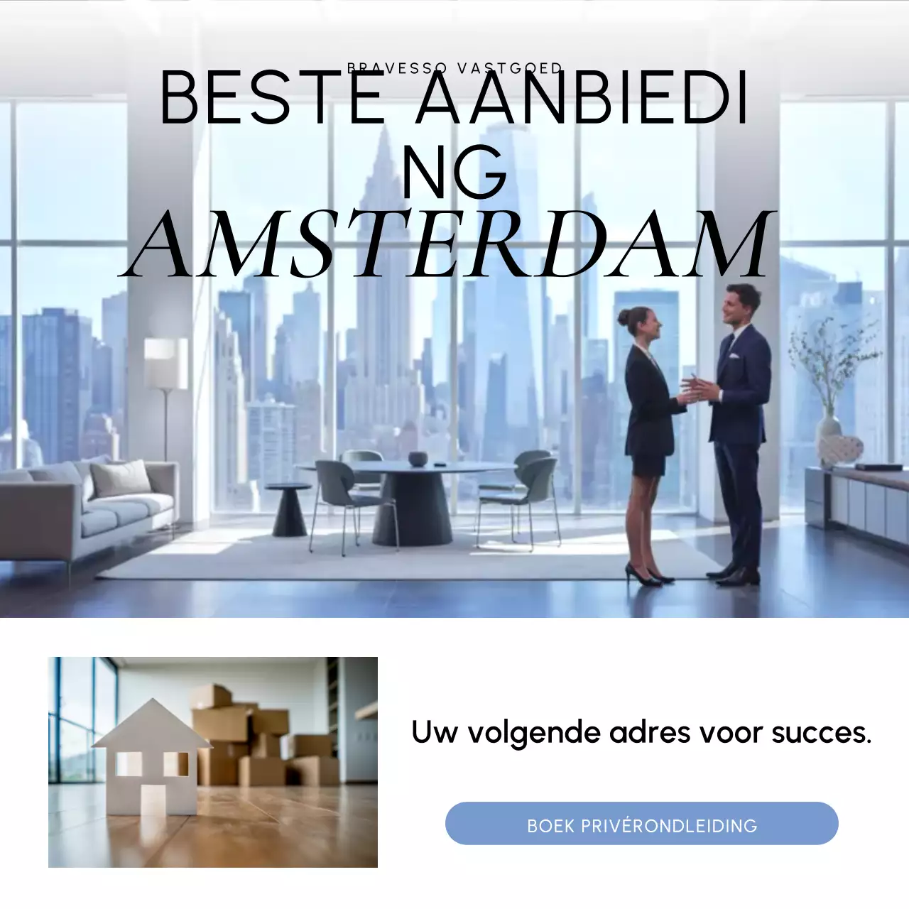 Instagram-bericht over de promotie van Blue Modern Real Estate