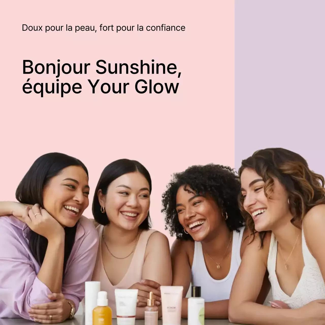 promotion des soins de la peau roses et modernes