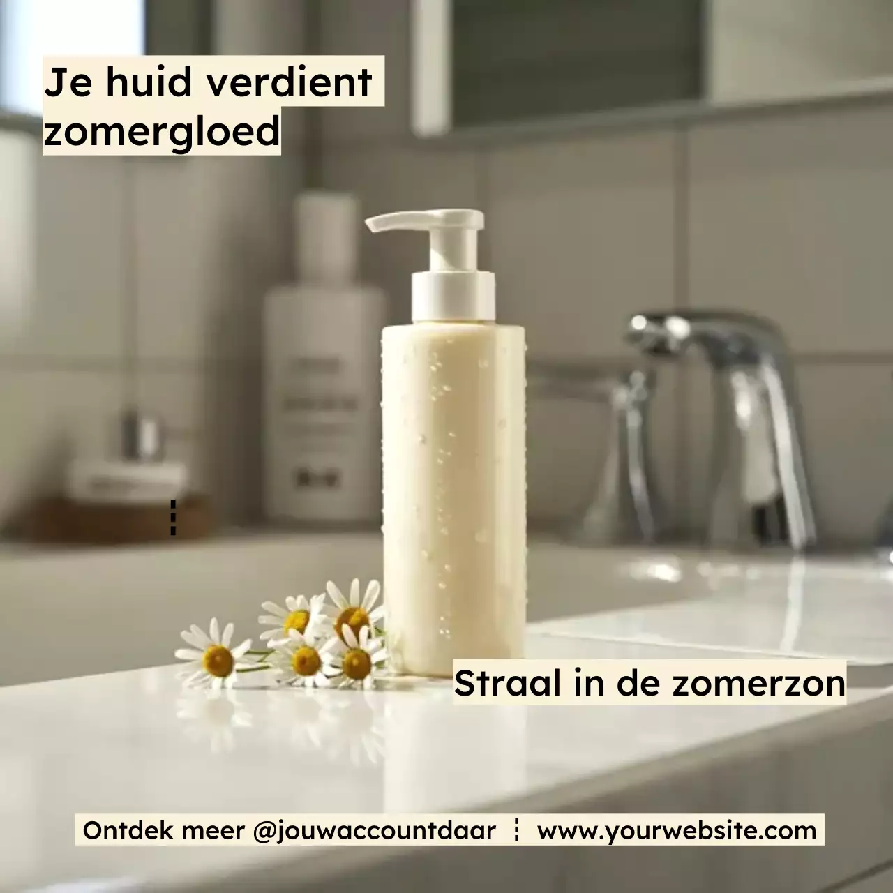 beige minimale huidverzorgingsadvertentie