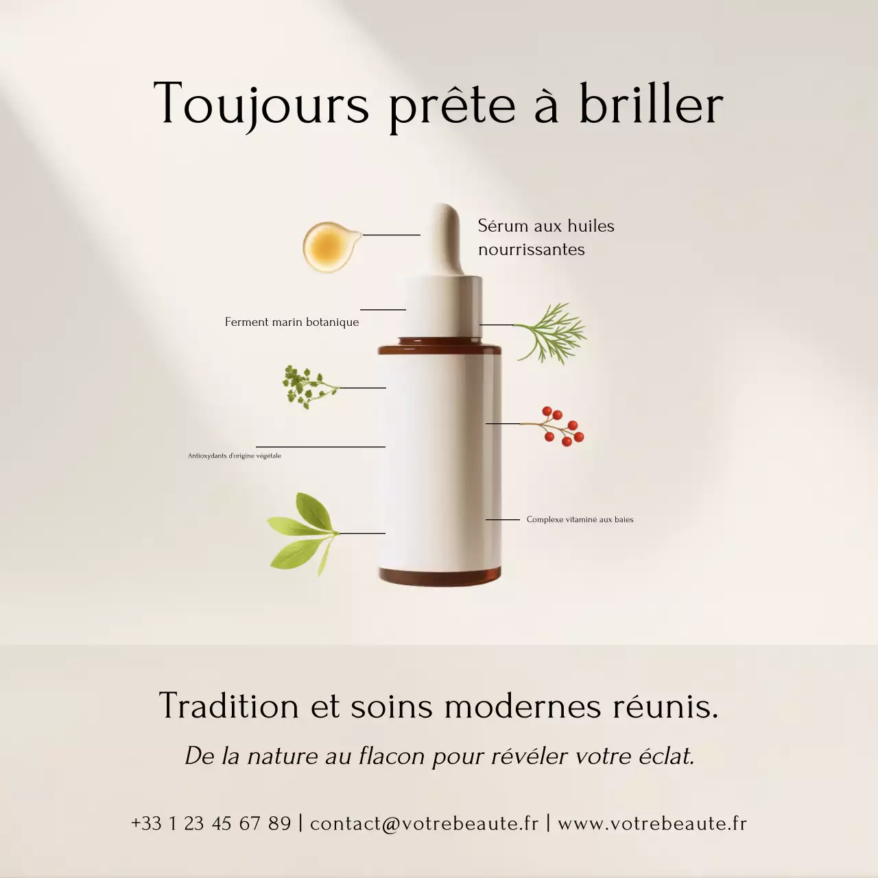 promotion de soins de la peau beiges et modernes