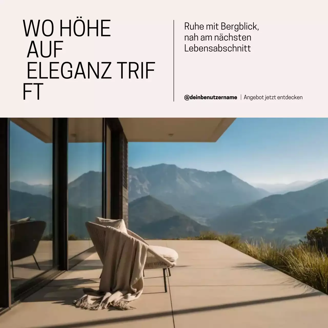 Beige Elegante Immobilienwerbung Instagram Post