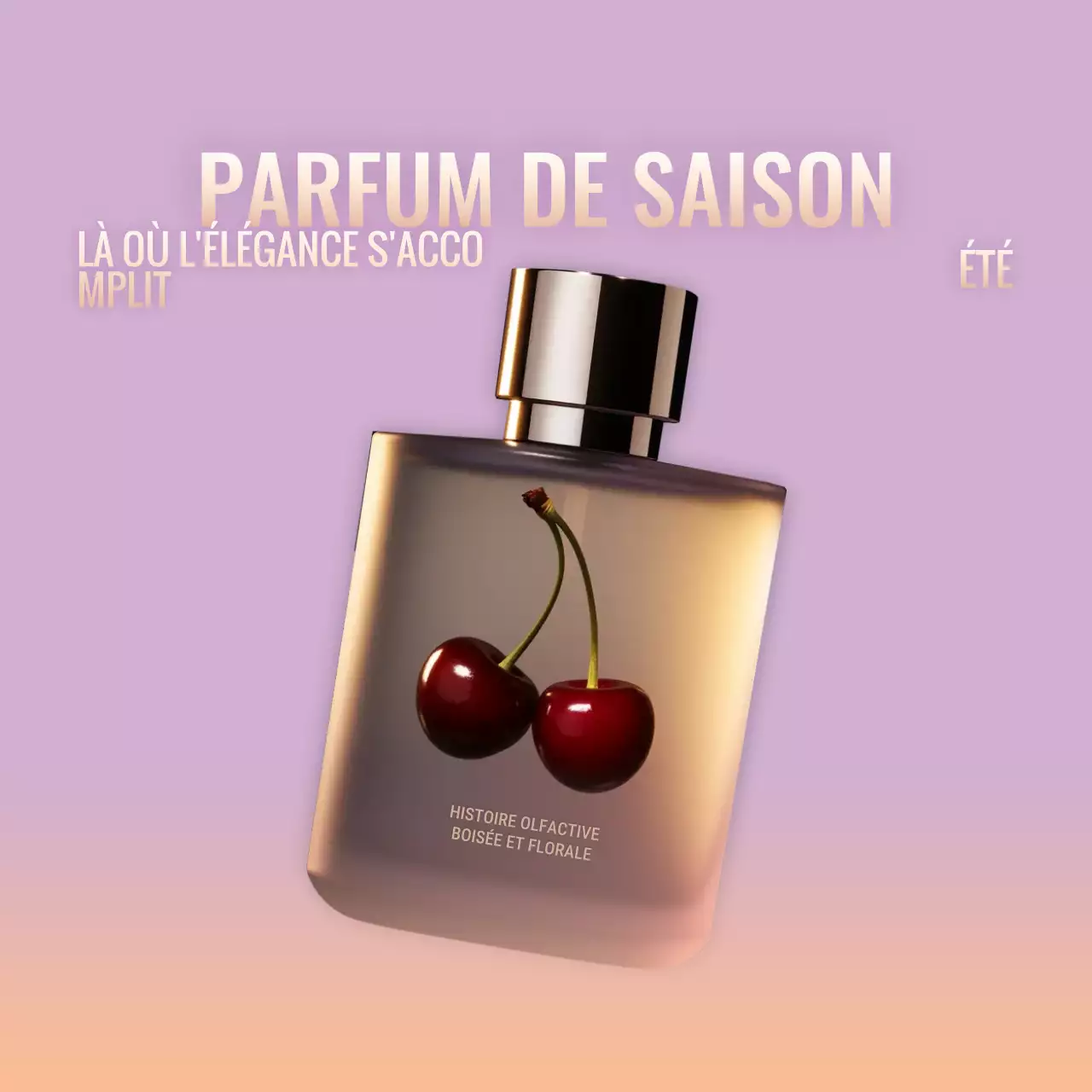 Publicité Instagram pour le parfum Purple Elegant