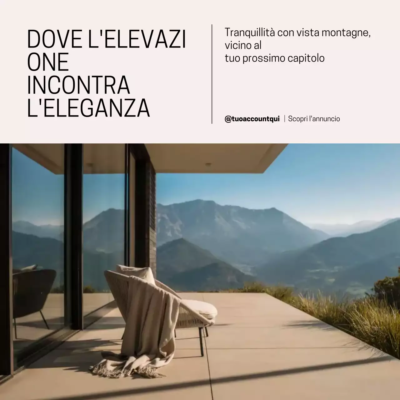 Post Instagram di pubblicità immobiliare elegante beige