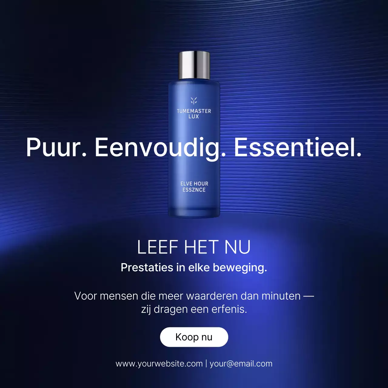 blauwe moderne huidverzorgingsadvertentie