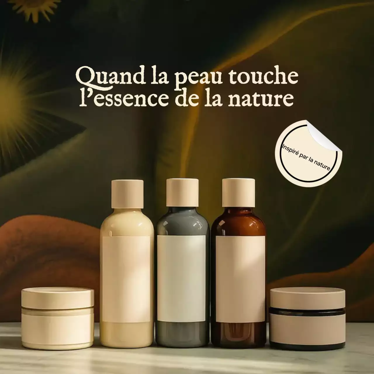 promotion de soins de la peau bio beige