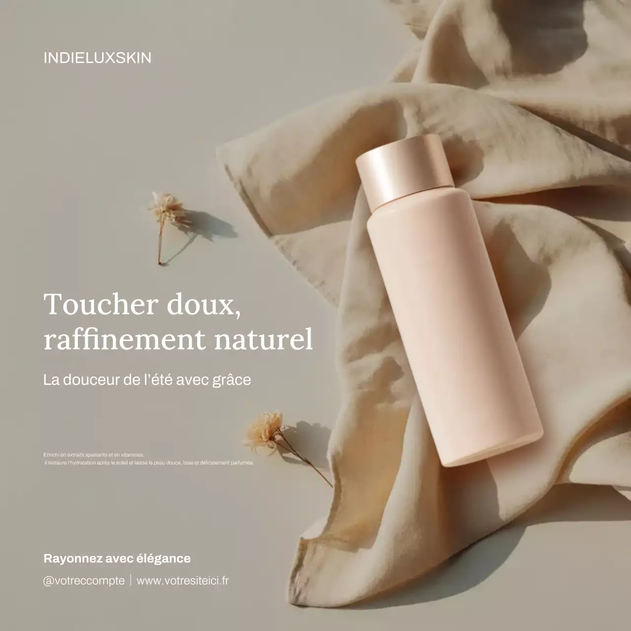 Publicité Instagram pour des soins de la peau beiges et élégants