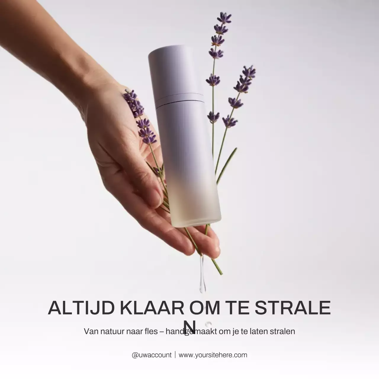 Witte minimalistische huidverzorgingsadvertentie op Instagram