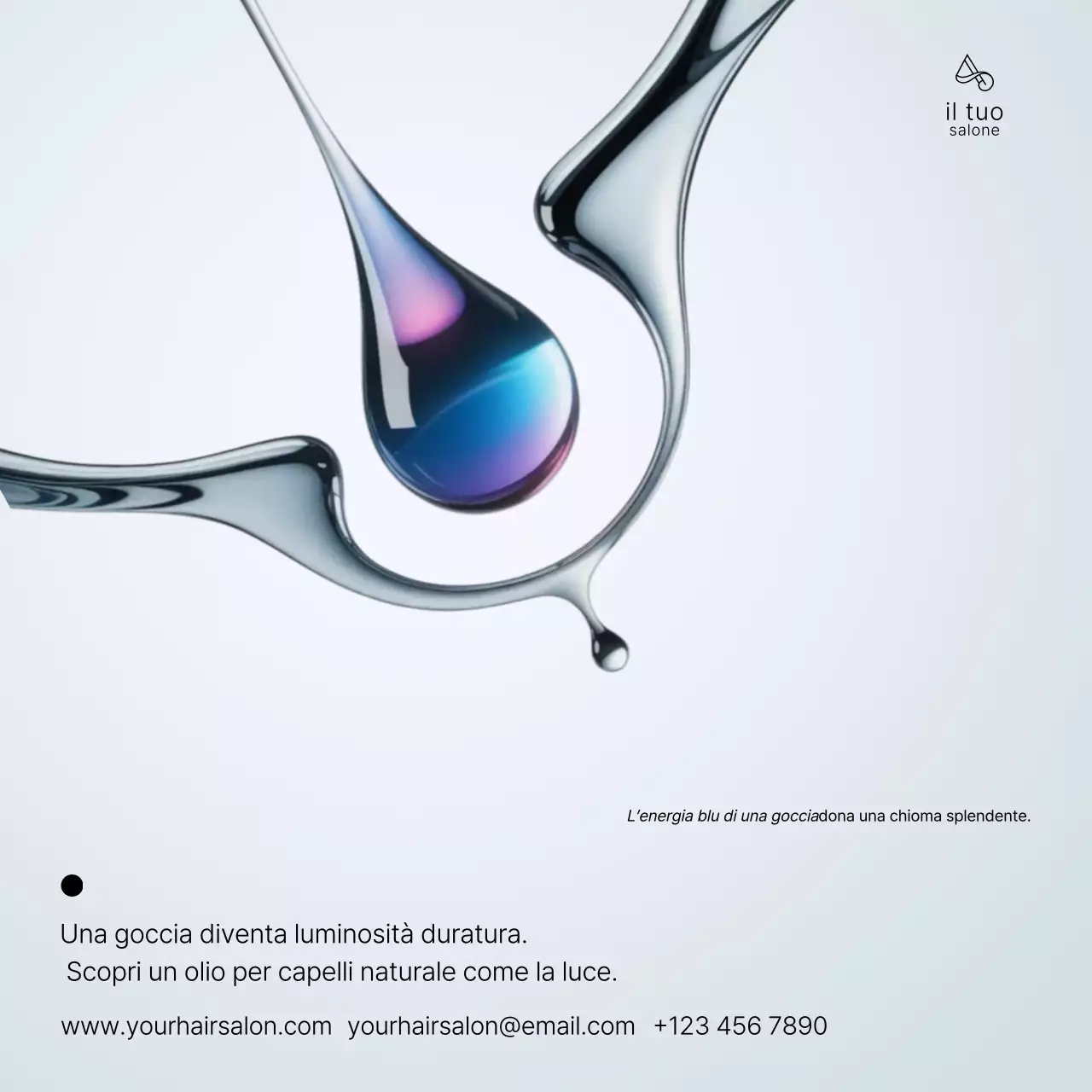 pubblicità di capelli blu moderni