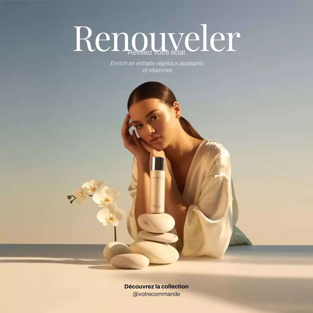 Publicité Instagram pour des soins de la peau beiges et élégants