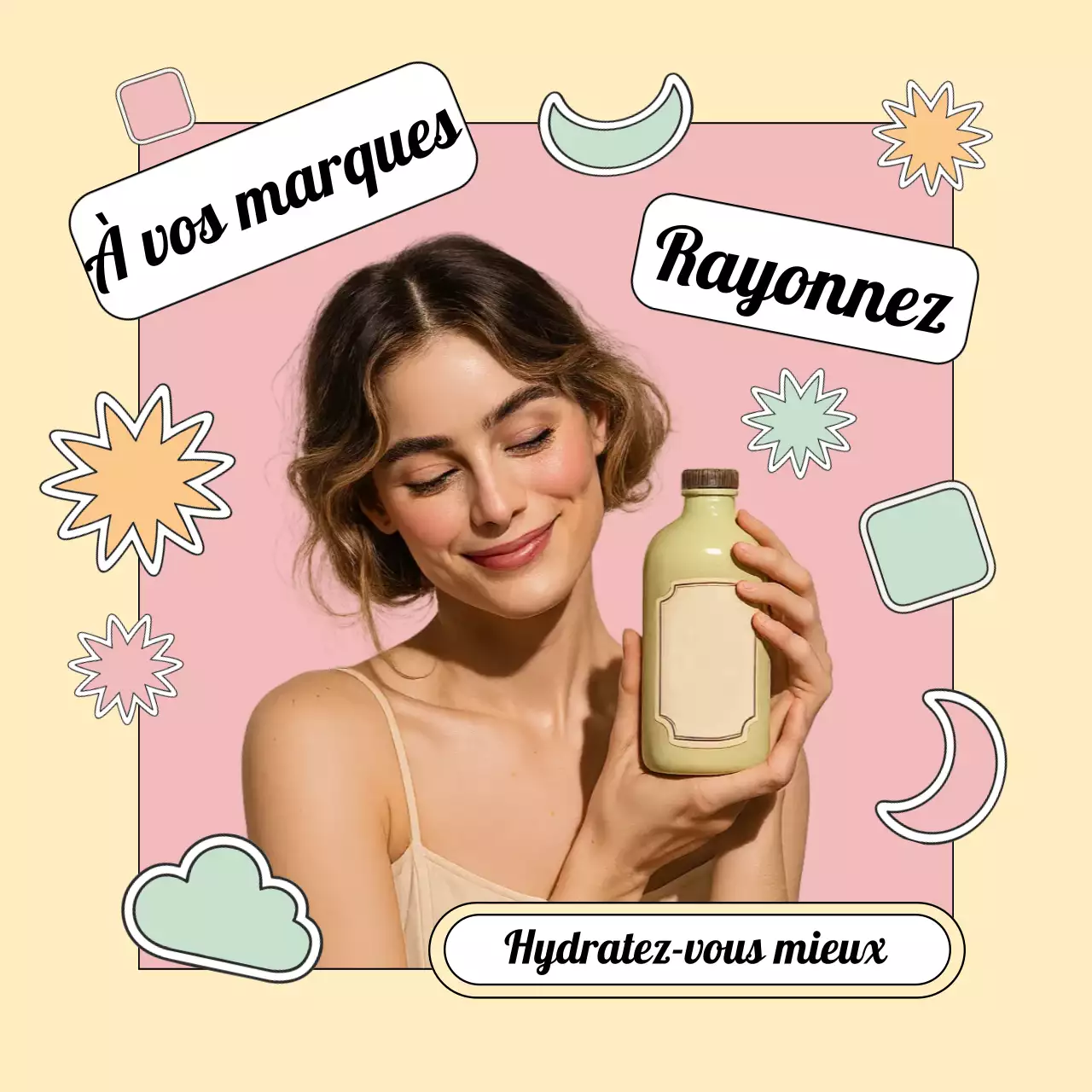 publicité rétro beige pour les soins de la peau