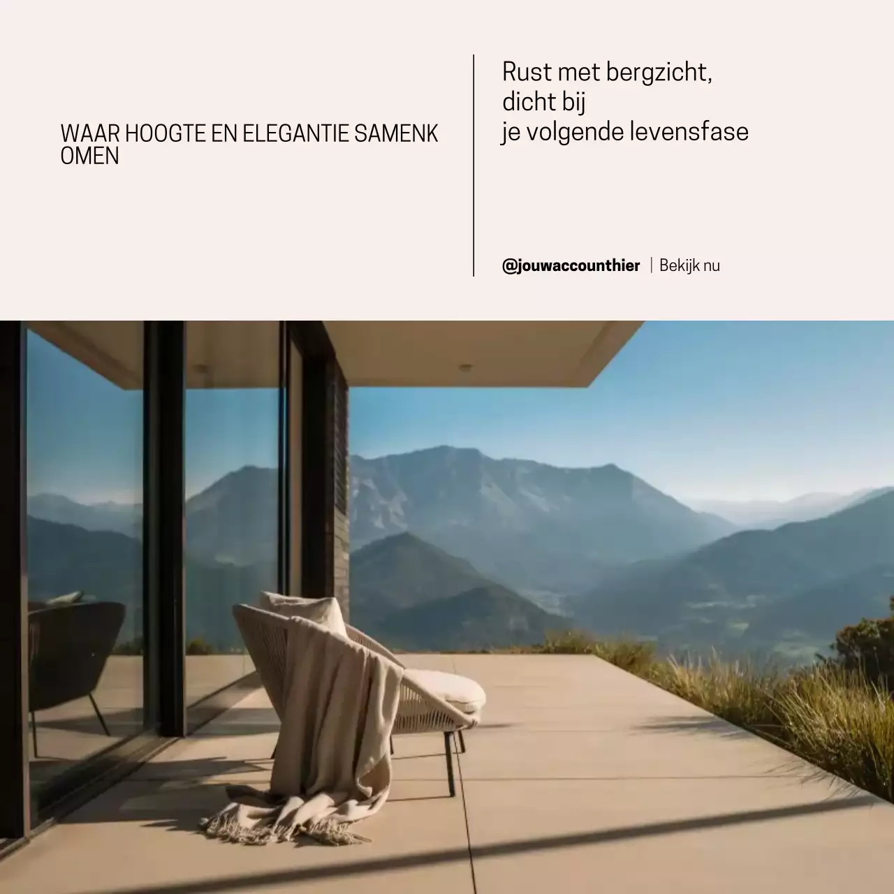 Beige elegante Instagram-post voor vastgoedadvertentie
