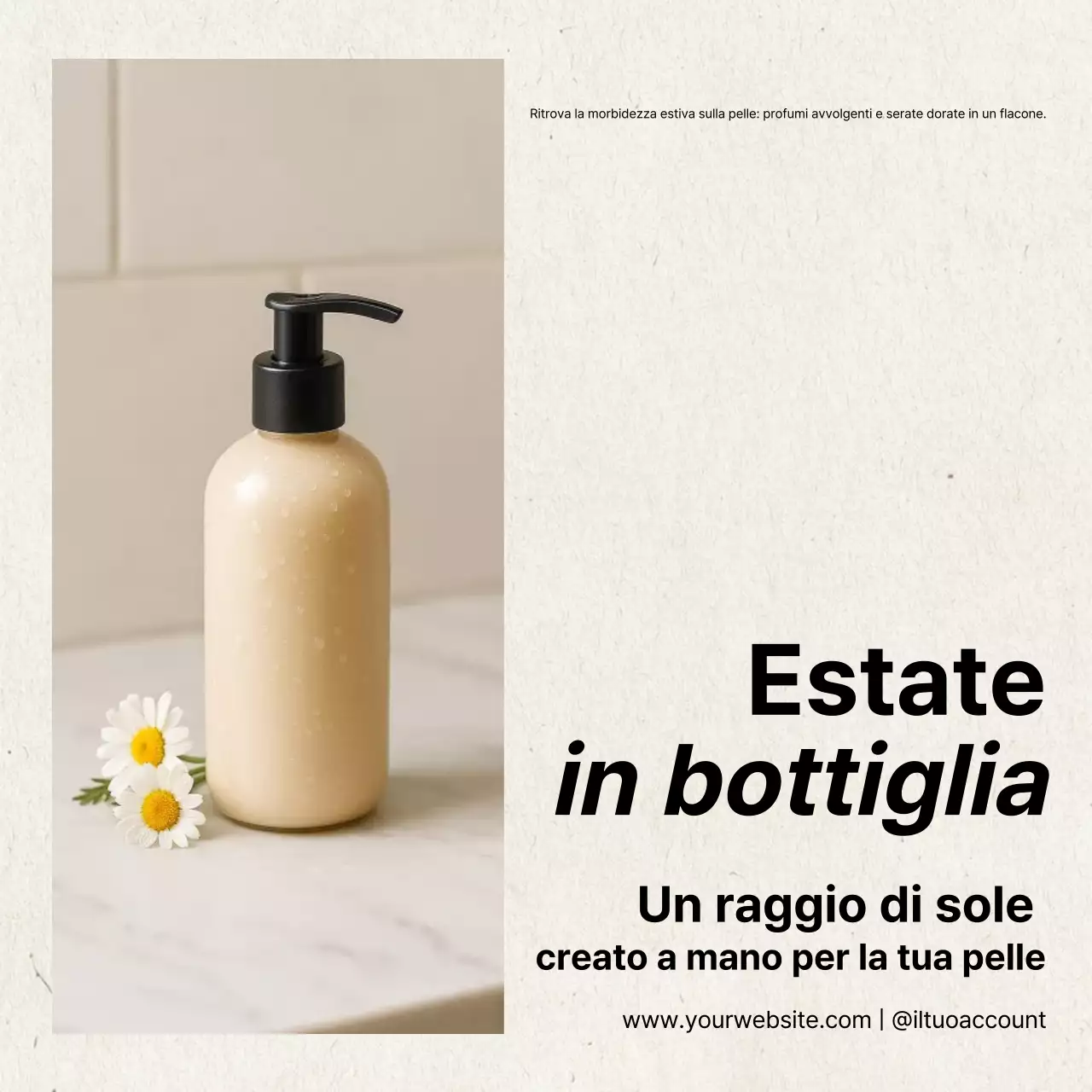 pubblicità di prodotti per la cura della pelle minimalisti beige