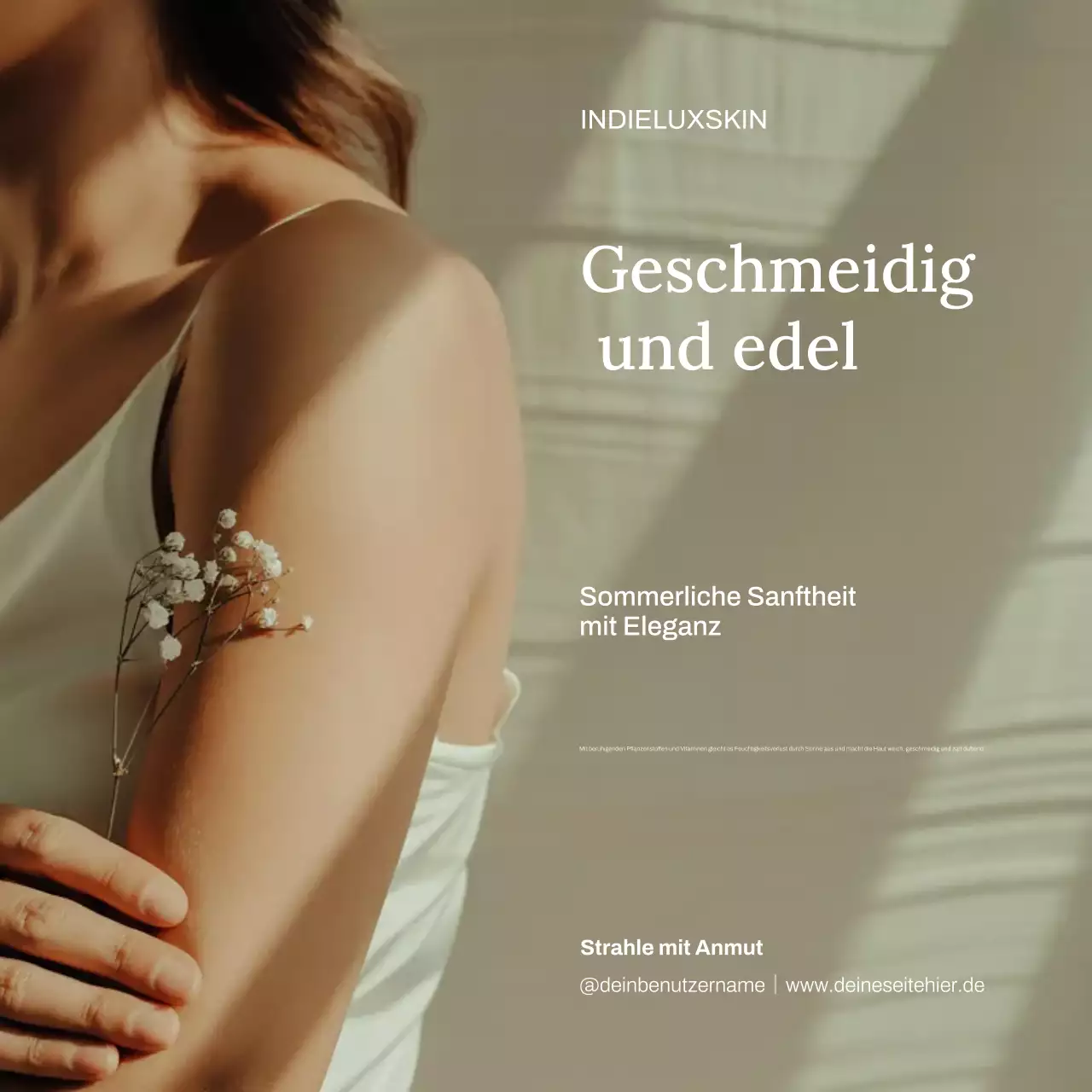 Instagram-Beitrag zu Werbung für Beige Elegant Skincare