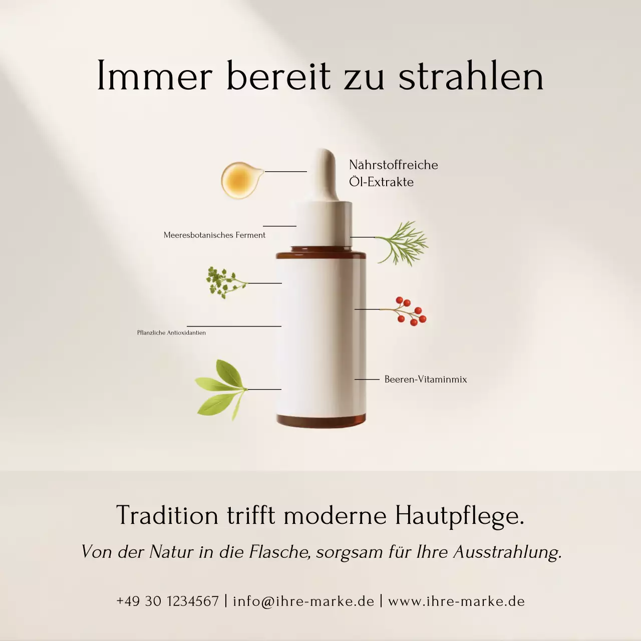Beige moderne Hautpflege-Aktion