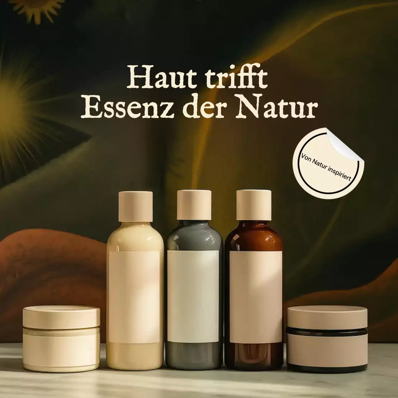 Beige Bio-Hautpflege-Aktion