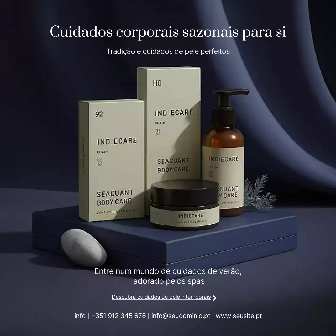 propaganda elegante de cuidados com a pele da Marinha