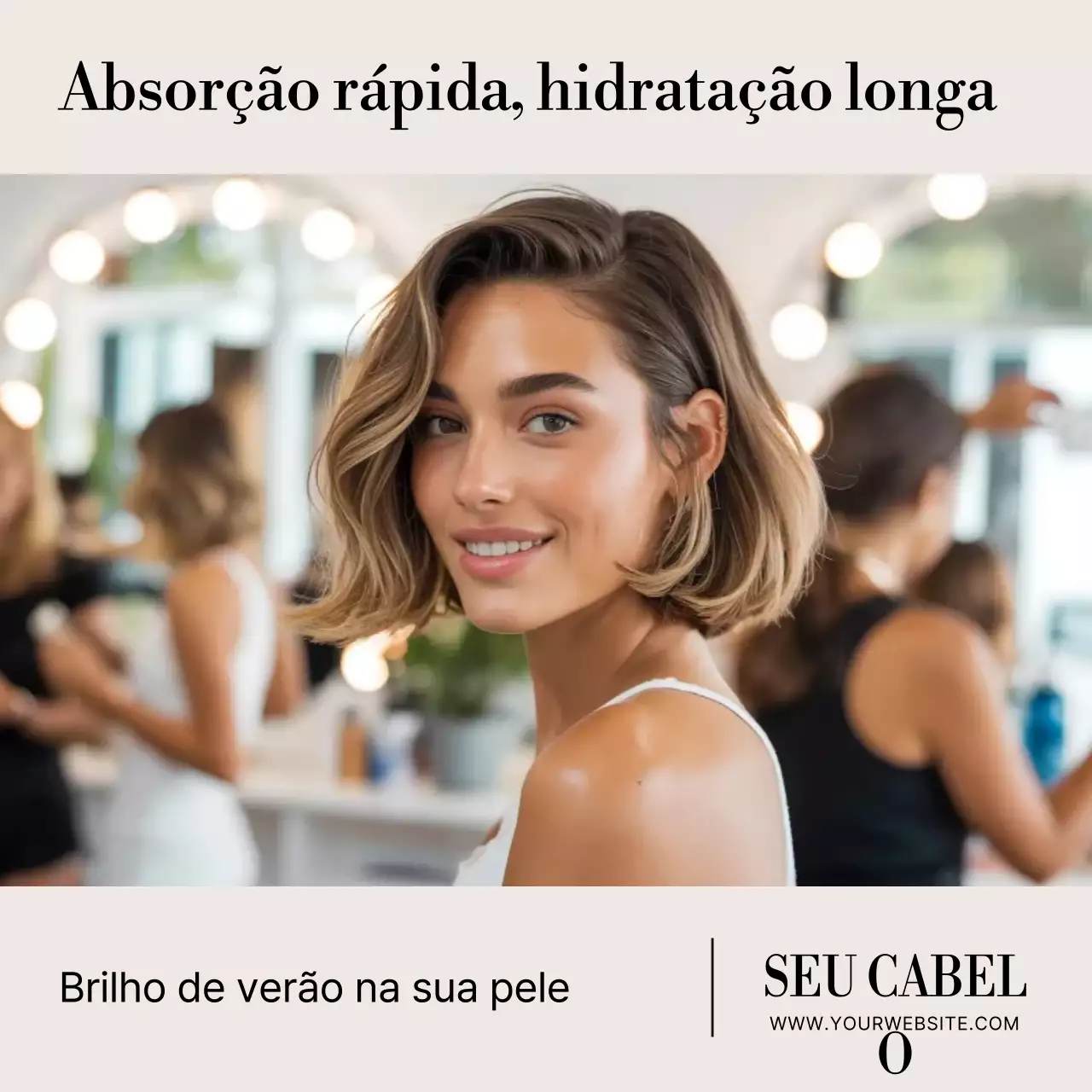 propaganda moderna de cuidados com a pele bege