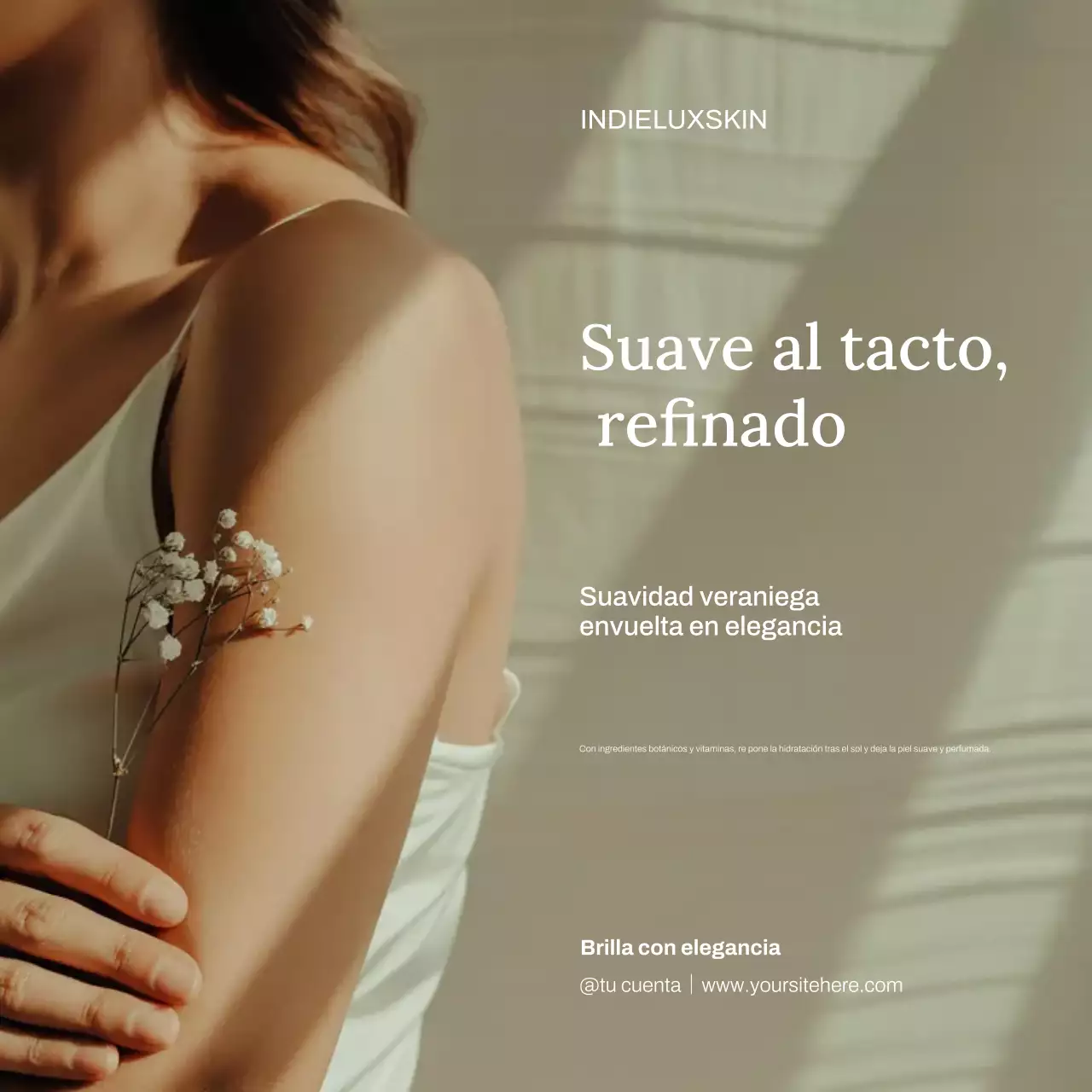 Publicación de Instagram del elegante anuncio de cuidado de la piel Beige