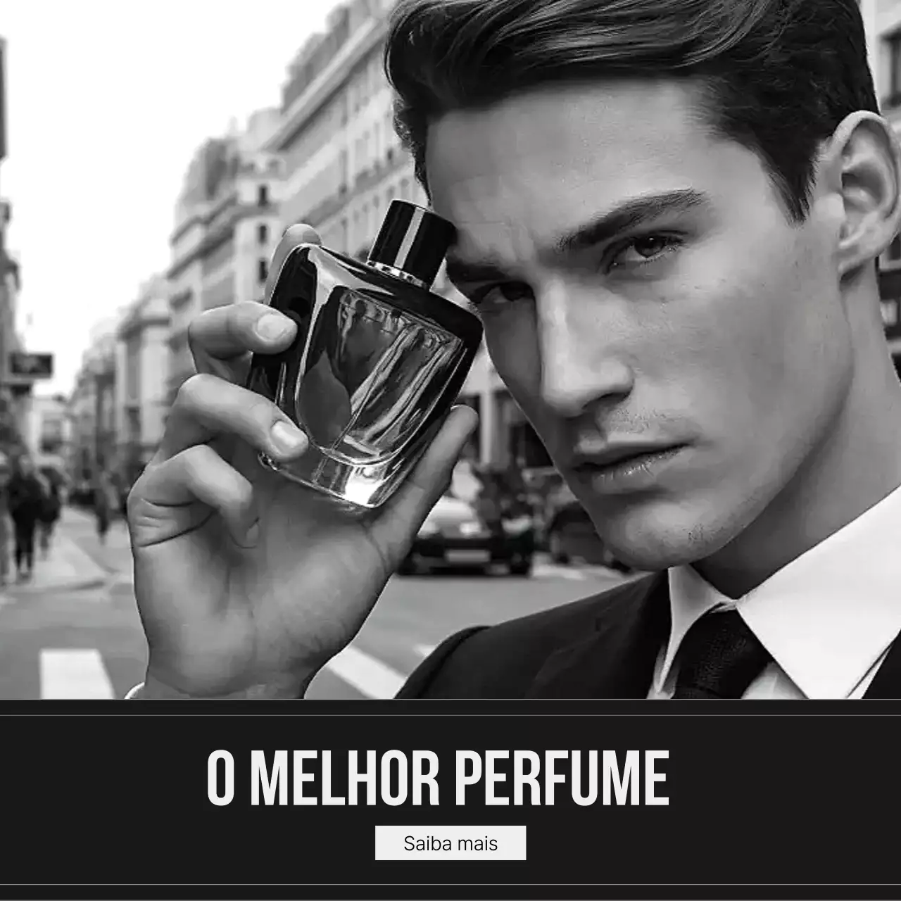 promoção de perfume clássico preto