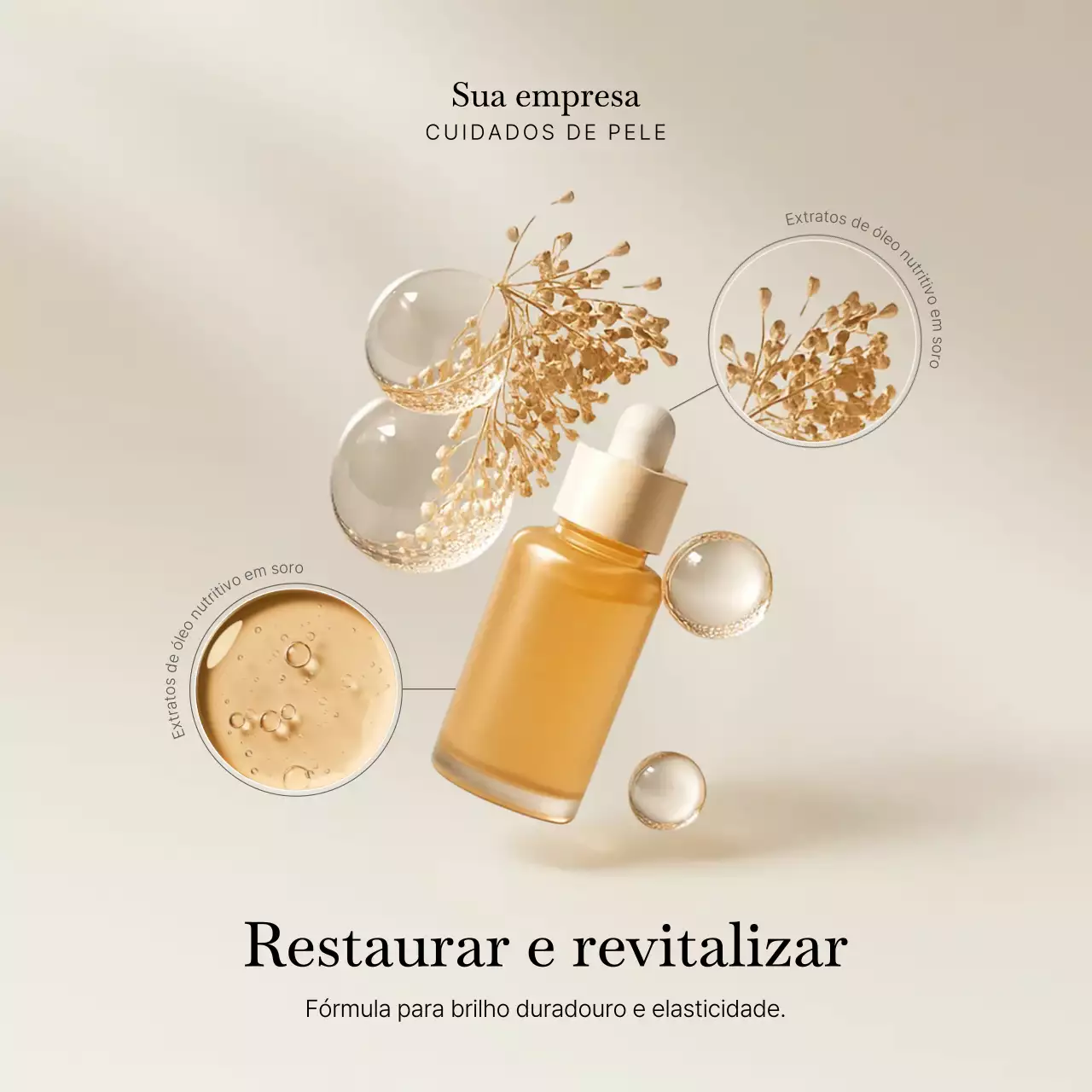 promoção de cuidados com a pele bege elegante