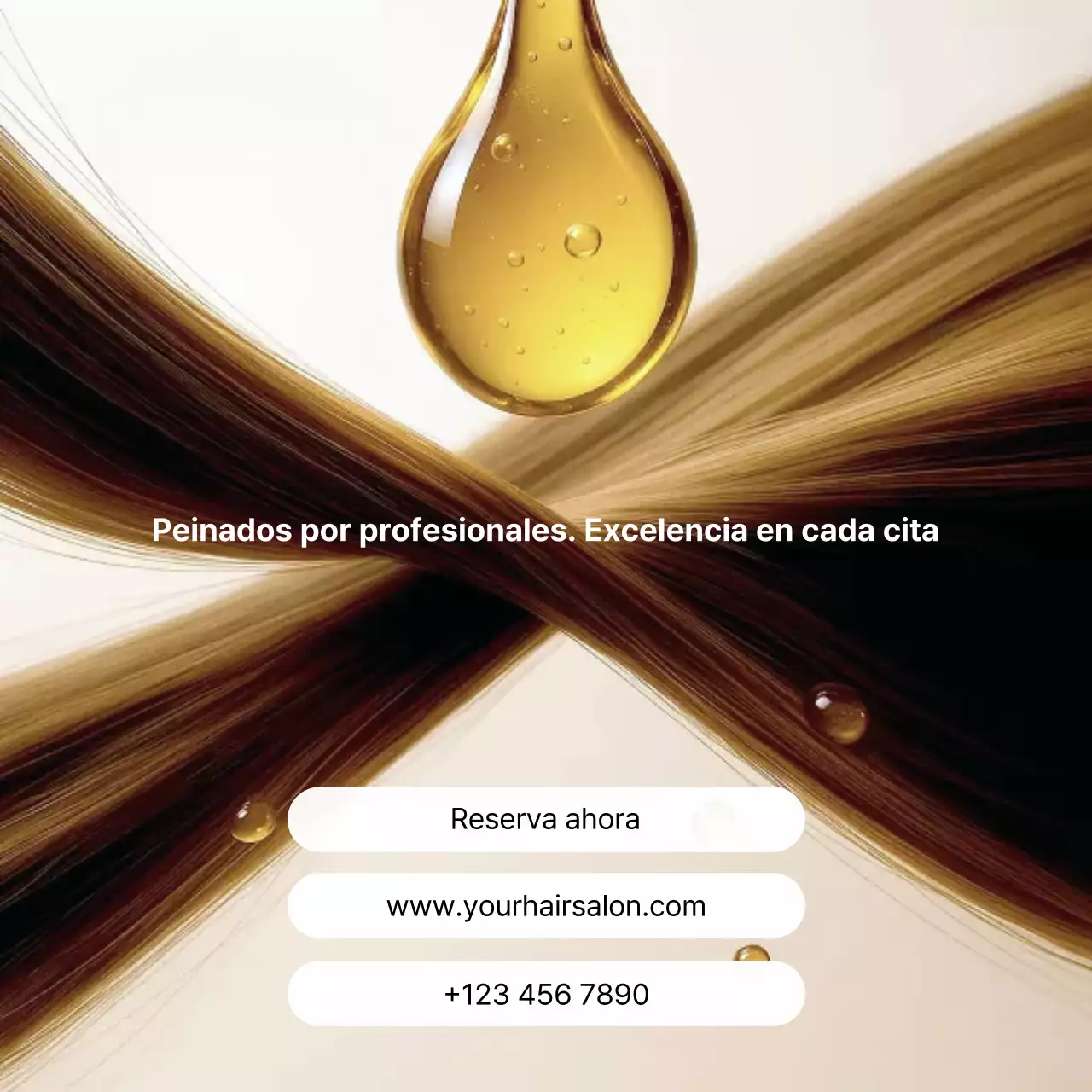 Promoción de cabello moderno dorado