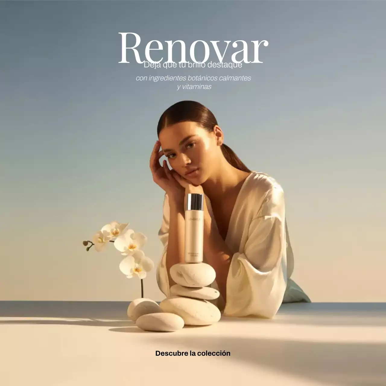 Publicación de Instagram del elegante anuncio de cuidado de la piel Beige