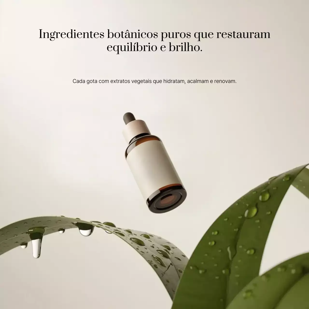 propaganda minimalista bege de cuidados com a pele