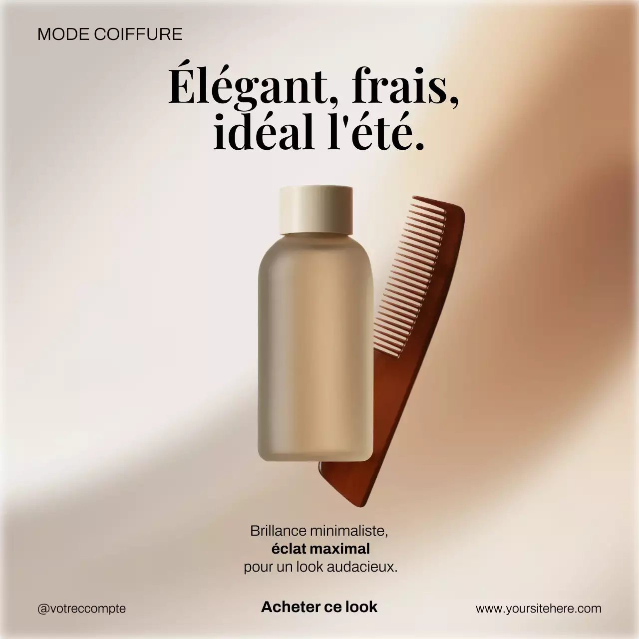 Publication Instagram pour la promotion des cheveux beiges modernes