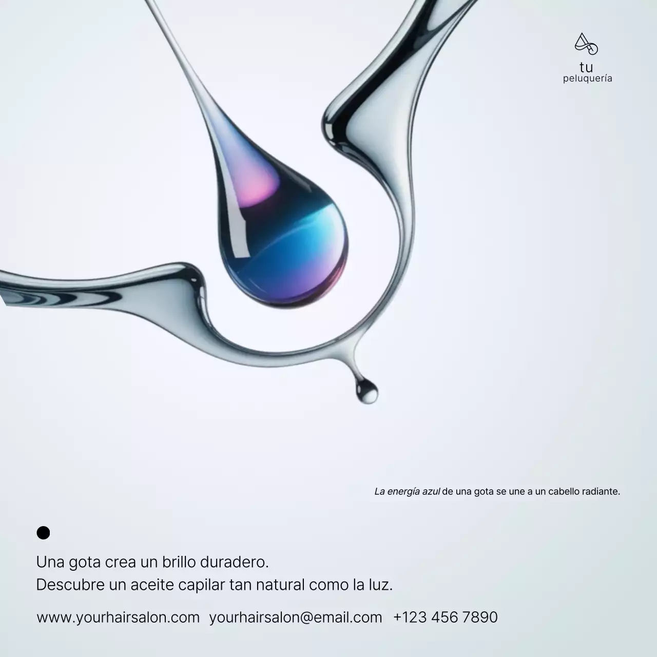 Anuncio de cabello moderno azul