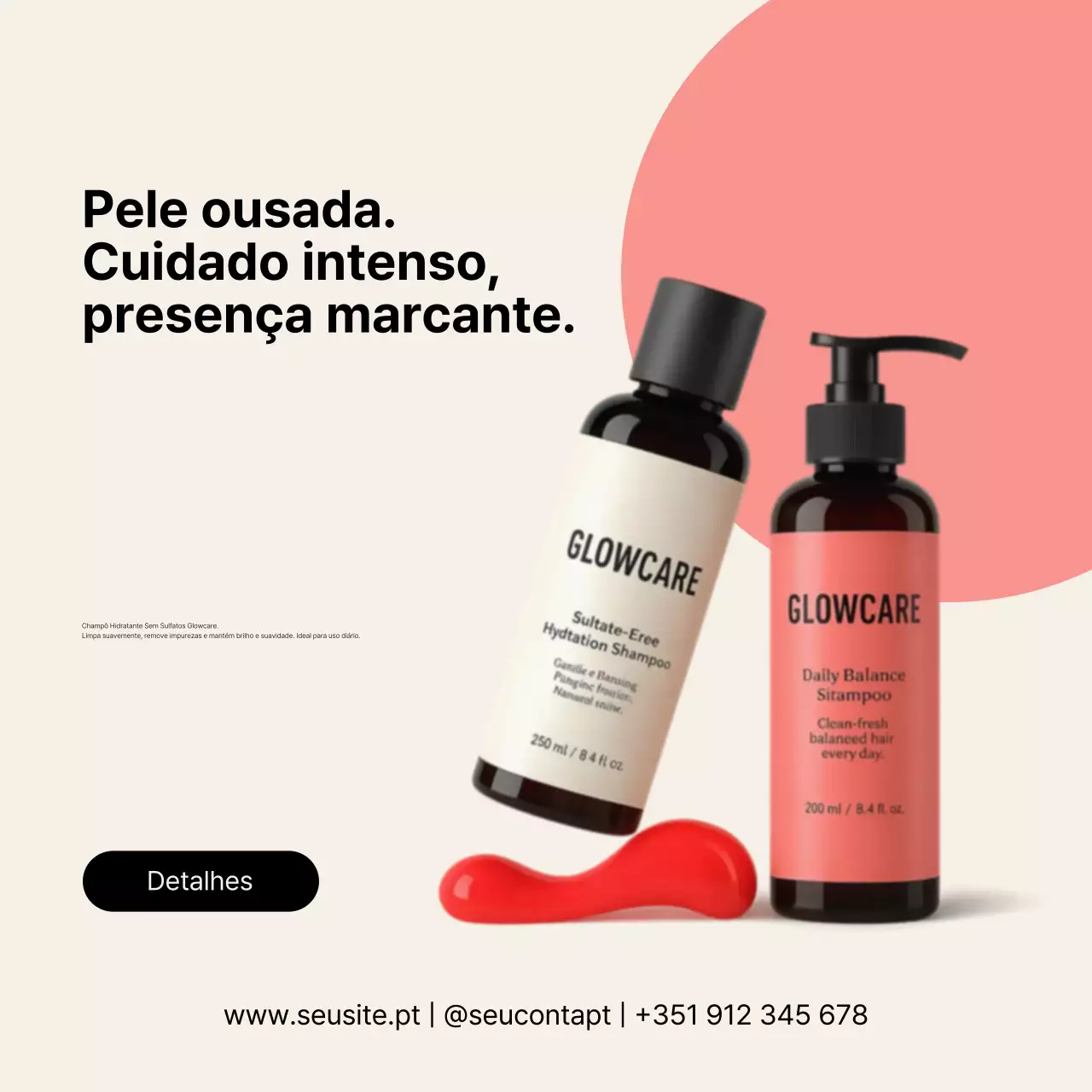 promoção de xampu coral moderno