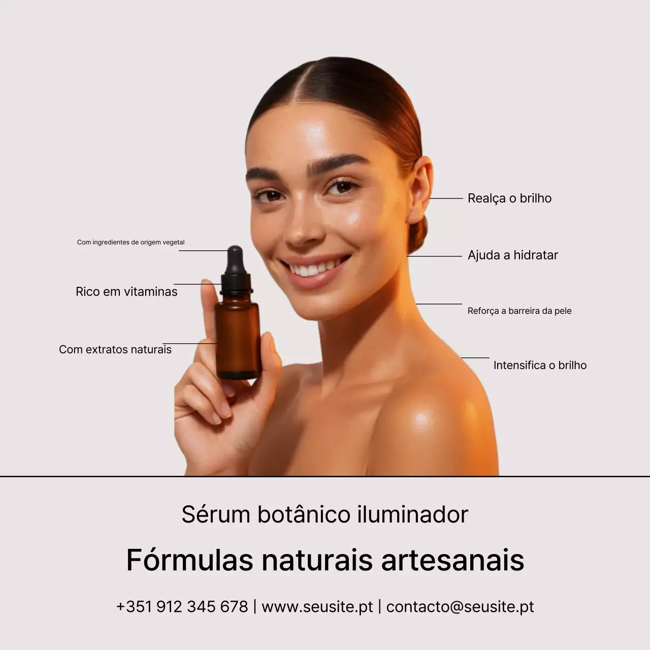 propaganda moderna de cuidados com a pele bege