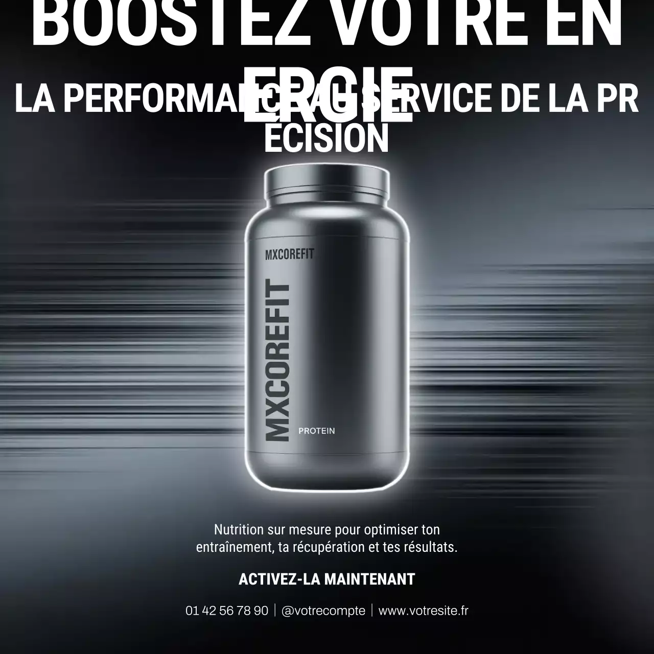Publication Instagram de la publicité Grey Modern Protein