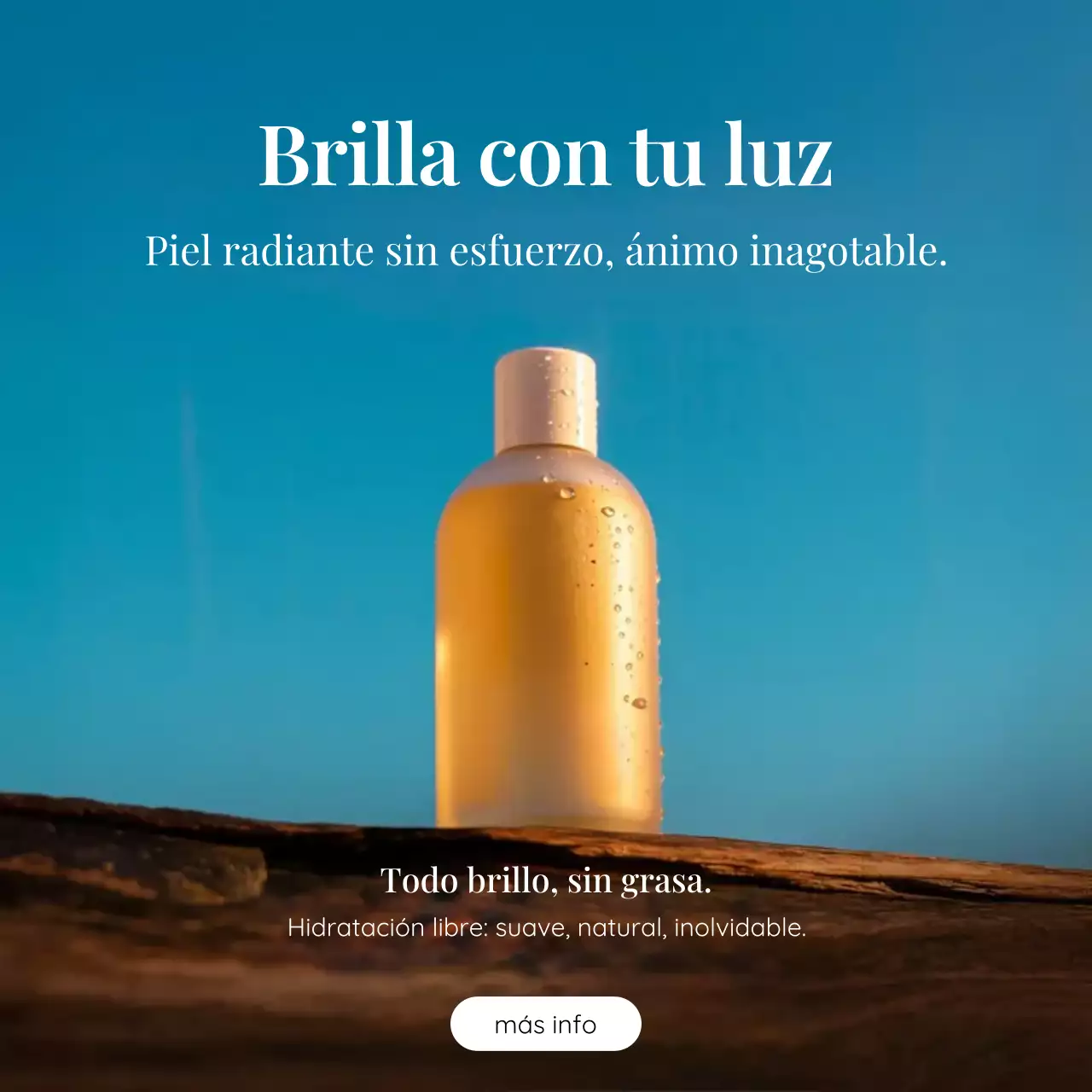 Anuncio minimalista de cuidado de la piel azul