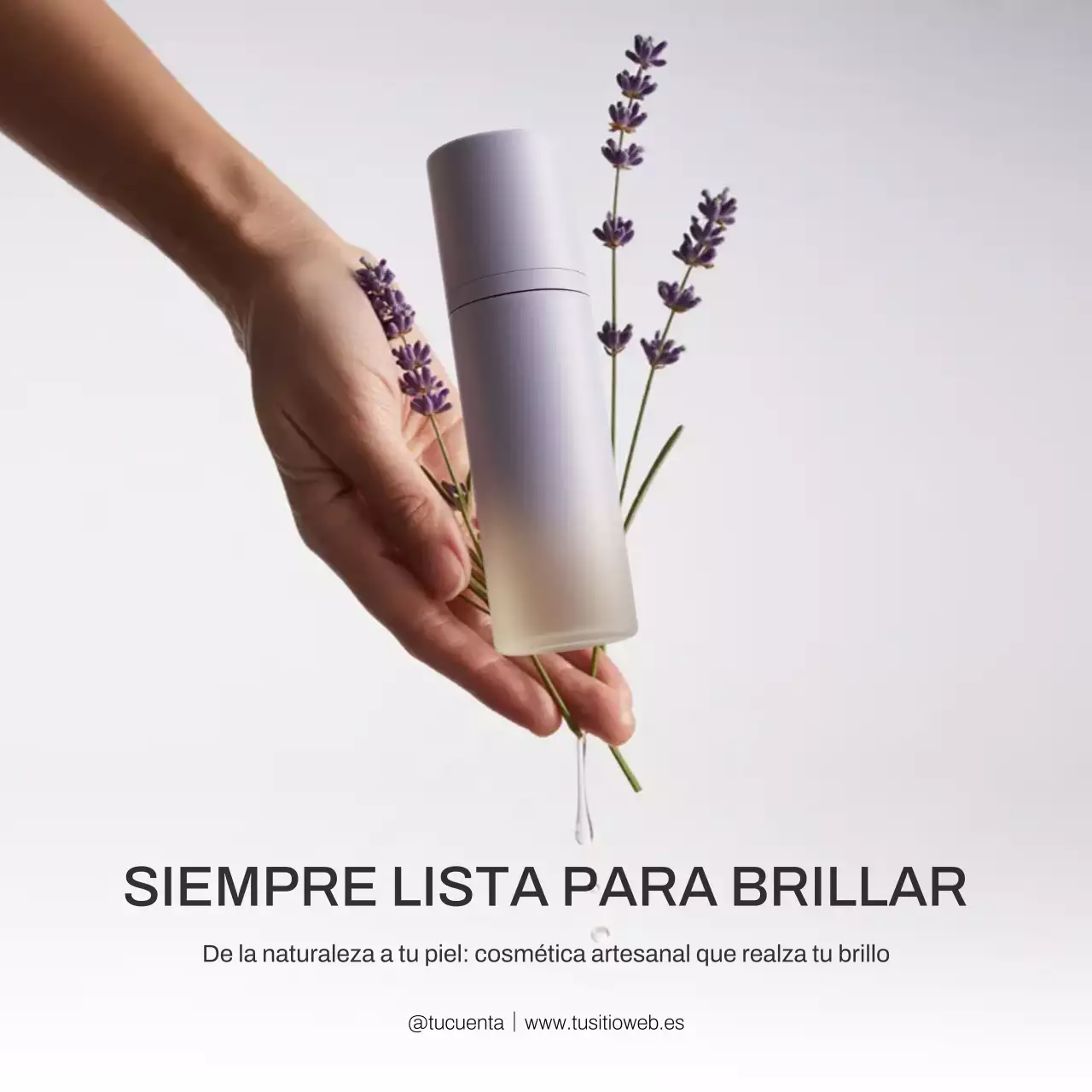 Publicación de Instagram sobre cuidado de la piel minimalista blanco