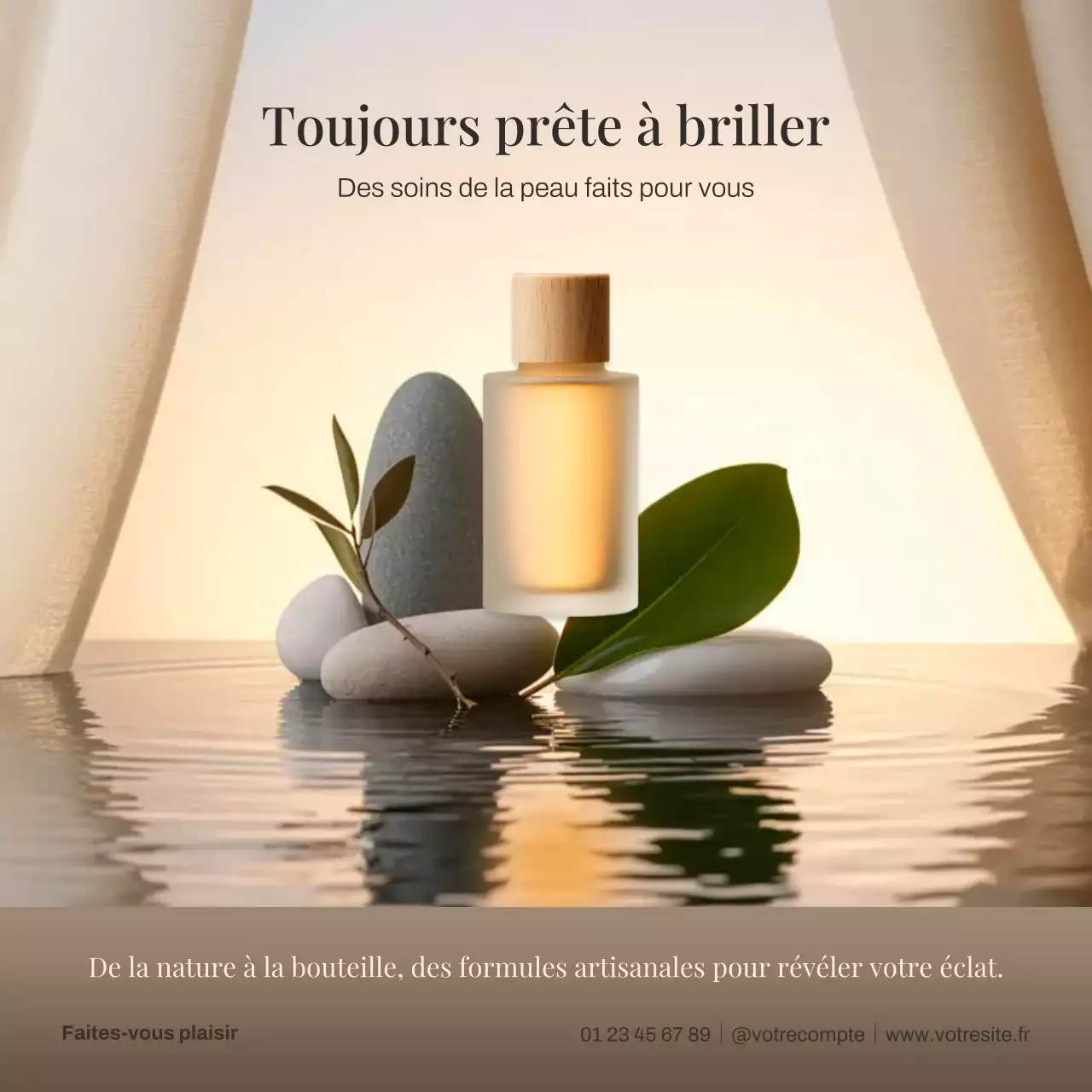 Publication Instagram sur la promotion des soins de la peau beiges et élégants