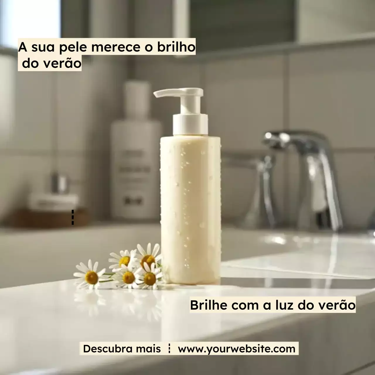 propaganda de cuidados com a pele minimalista bege