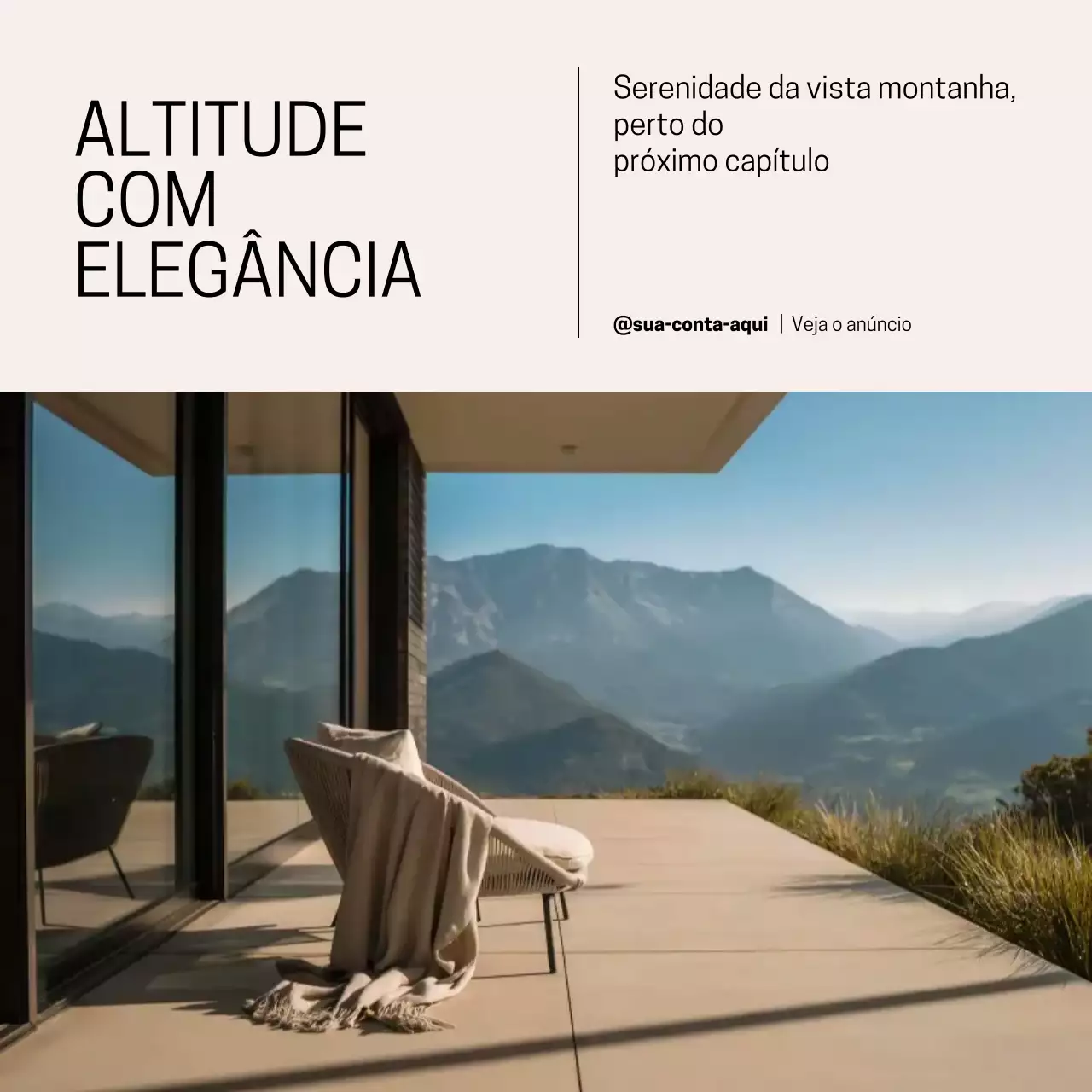 Publicação de anúncio imobiliário elegante bege no Instagram