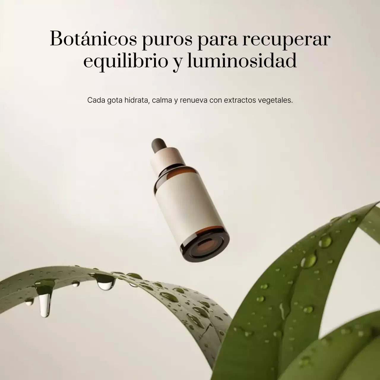 Anuncio minimalista de productos de cuidado de la piel en beige